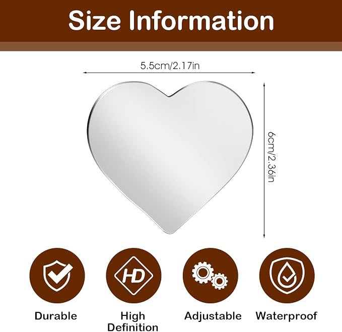 Blind Spot Mirror 2 Pack Cute Car Accessories for Women Heart Shaped Valentines Gifts for Girlfriend Car Essentials Side Blindspot Mirrors Wide Angle Mirrors Adjustabe Convex Rear View Mirror