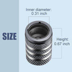 Tire Valve Stem Cap Cover - (5 Pack) Tire Air Cap Metal with Plastic Liner Corrosion Resistant Leak-Proof Rock and Roll for Car Truck Motorcycle Bike Grey