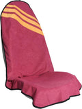 Waterproof Car Towel Seat Covers Front Seats for After Gym Workout,Auto Universal Interior Sweat Towels Cloth Bucket Carseat Cover Protector for Trucks SUV RV Boat Van (Wine Red with Yellow)