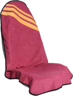 Waterproof Car Towel Seat Covers Front Seats for After Gym Workout,Auto Universal Interior Sweat Towels Cloth Bucket Carseat Cover Protector for Trucks SUV RV Boat Van (Wine Red with Yellow)