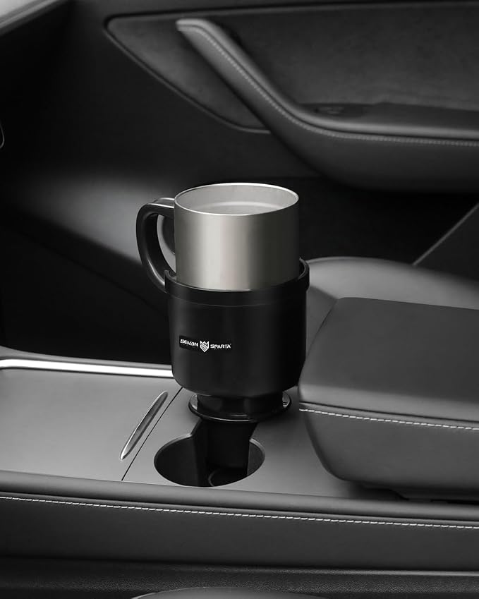 Upgraded Car Cup Holder Expander Adapter with Offset Adjustable Base, Compatible with Yeti 14/24/36/46oz Ramblers, Hydro Flasks 32/40oz, Other Large Bottles Mugs in 3.5"-4.0", 1 Pack