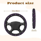 Steering Wheel Cover Accessories Neoprene Cover, Breathable Non-Slip Easy to Install Suitable for Women Men, 14.5-15.5 Inch for Car SUV Van Truck Universal - Purple Rose