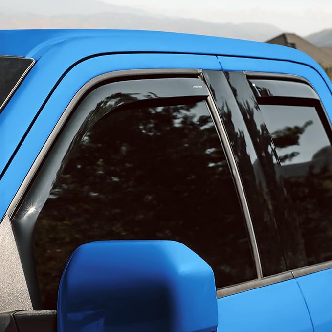 Goodyear Shatterproof in-Channel Window Deflectors for Ford F150 Raptor 2017-2020 SuperCab, Rain Guards, Window Visors for Cars, Vent Deflector, Car Accessories, 4 pcs - GY007734