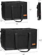Extra Large Utility Tote Bag - Standing Reusable Grocery Bag with Handle, Collapsible Storage for Shopping, Beach