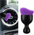 Car Interior Detailing Brush, Curved Soft Bristles Vehicle Removal Dust Collectors, Scratch-Free Automotive Cleaning Tool Accessories, Universal for Truck SUV Sedan (Purple)