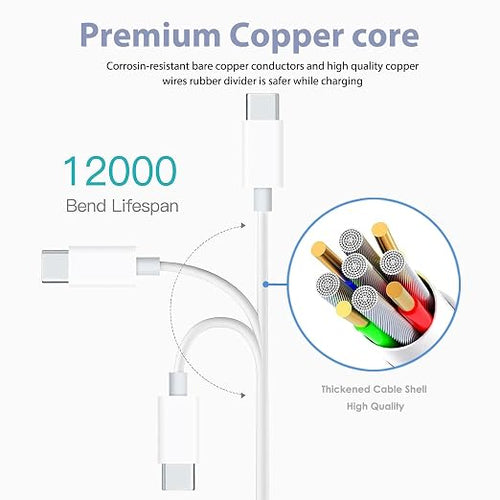 2 Pack 10FT Car Carplay Data Transfer Cable for iPhone 17 Air/16E 16 Plus 15 Pro Max，iPad Pro 12.9 13, Air 5 4, Mini 6 USB A to USB Type C Charger Charging Cord,Samsung Galaxy Tab A7 A8 A9 S10+ S9 S8