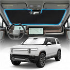 for Rivian R1S / R1T 2022-2026 Sun Shade Windshield Cover - Custom Fit R1S Accessories Sunshade Foldable UV Protection & Heat Shield Sun Visor Accessories