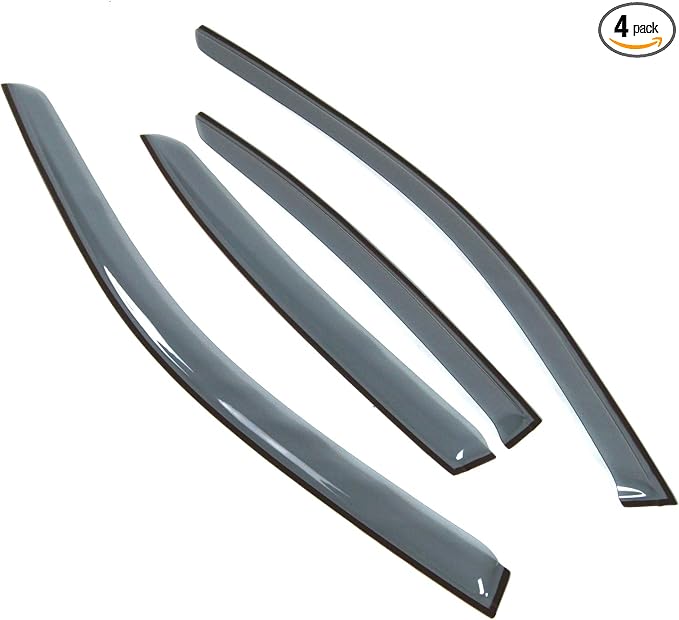 Car Window Rain Guard | Outside Mount Visors Auto Side Window Deflectors | Windows Visor Rain Shields Compatible with 2013-2016 Lexus GS350 GS450h GS200t GS F | 4 Pcs Set, LGWV2-707, Light Tinted