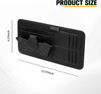 Car Sun Visor Organizer, Multifunctional Visor Storage Pouch with Sunglasses Holder & Card Sleeve Pocket, Auto Interior Organizer Pocket Bag for Pens Cards Documents, Universal Fit (Black)