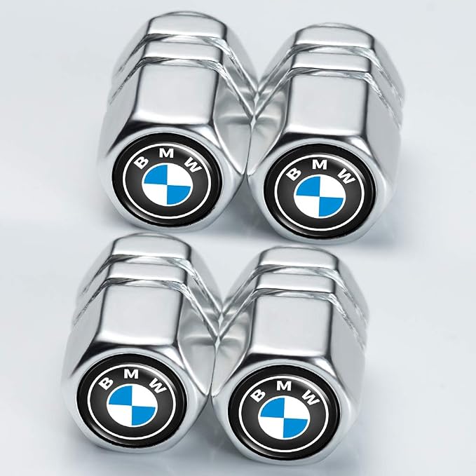Car Tire Valve Stem Caps and Car Keychain Combo Compatible with BMW 1 3 5 6 Series X1 X3 X7 X5 X6 Z4 7 M Keyring for Men and Women Family Present Car Accessories
