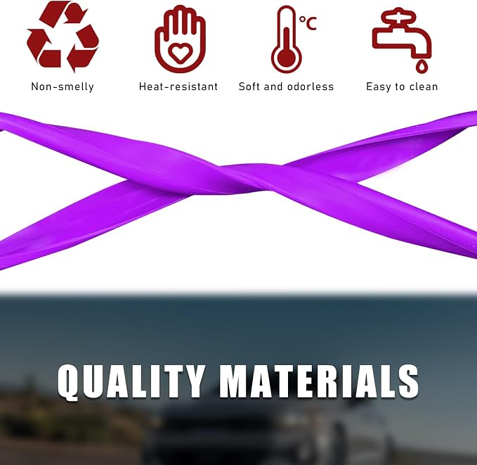 Car Rear View Mirror Protector Frame, Silicone Auto Rearview Edge Protection Cover Compatible with Model 3 Model Y, Interior Rear View Trim Frame Decoration, Car Accessories (Purple-2PCS)