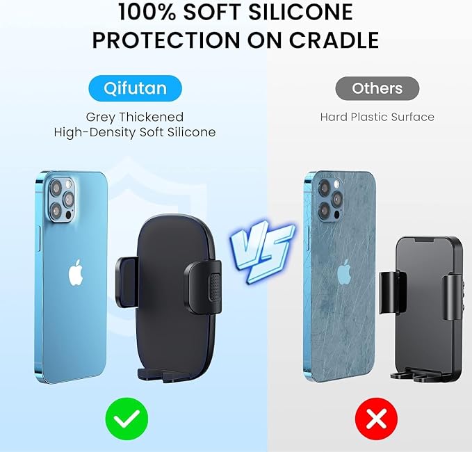 Cell Phone Holder Long Arm Dashboard Windshield Car Phone Holder Anti-Shake Stabilizer Phone Car Holder Compatible with Phone Smartphone Grey