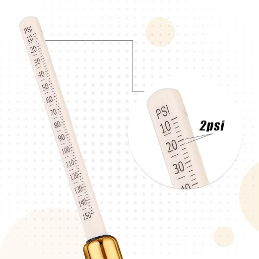 10 Pack Dual Head Tire Pressure Gauge Heavy Duty Air Pressure Tire Gauge for Auto Truck Car RV Van Gage Range 10-150PSI, 1-10Bar (Gold)