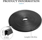 Car Door Edge Guards, 16FT Car Edge Rubber Seal Trim Protector, No Glue Needed U Shape Car Door Guard Universal for Most Cars, Vehicles, SUVs (Black/16FT)