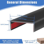 Rubber Edge Trim, Self-Adhesive U Shaped Edge Protector for Plywood, Cabinet, 1-5/8" Wood Edge Banding, Flexible Furniture Repair, EPDM Material, Fit 1-5/8"(41mm), Length 20Ft, Black