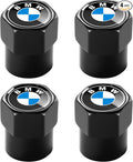 Tire Valve Stem Caps for BMW X1 X3 M3 M5 X1 X5 X6 Z4 3 5 7 Metal Car Wheel Air caps Auto Valve Stem Caps Accessories 4 Pack Black