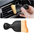 Car Interior Detailing Brush, Auto Soft Hair Cleaning Brushes, Curved Dirt Dust Collectors, Removal Tool for Dashboard Air Conditioner Vents Leather, Scratch Free (Brown/1PCS)