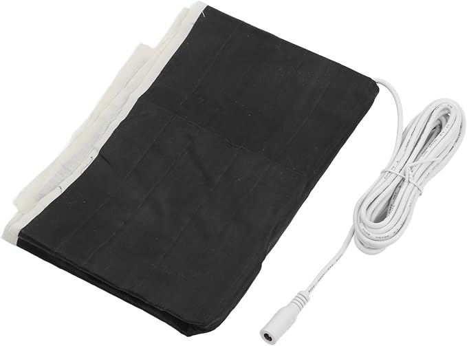 Electric Heating Pad, 60x30cm Electric Heat Cushion with 5521 Female Connector, DC 12V 30W Seat Heating for Home Sleeping Back Neck Shoulder Polyester, Cotton