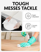 Microfiber Cleaning Cloth Roll -90 Pack, Tear Away Microfiber Towels, 12" x 12", Reusable, Washable, Scratch Free, Ultra Absorbent Dishcloth for All-Around Cleaning Supplies (White)