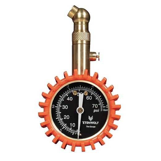 Tire Pressure Gauge for Cars 0-75 PSI, Air Pressure Gauge with Large Glow Dial, Calibrated to ANSI B40.1 Grade A(Plus-Minus 1%), Tire Gauge for Tire Pressure Car Accessories (Vivid Orange)