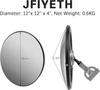 12" Convex Safety Mirror– 180° Adjustable Wide Angle Acrylic Traffic Mirror for Driveway, Garage & Warehouse, Eliminate Blind Spots, Shatterproof Indoor/Outdoor with Easy Wall Mount