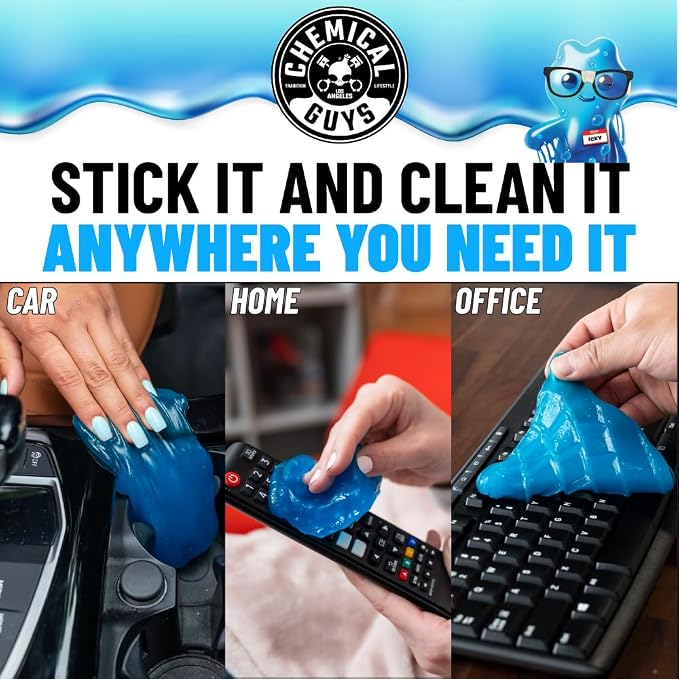 Sticky Icky Car Cleaning Gel, Green Apple, Interior Car Cleaner, Reusable Automotive Crevice & Interior Dust Cleaner for Air Vents, Consoles, Cup Holders & Keyboards, 4 Pack (100g Each)