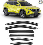 6-pcs Low-Profile Window Rain Guard for Hyundai Tucson 2022-2026 Rain Guards Side Window Visors Extra-Thick Vent Visor Window Deflectors Tape-on Vent Shades Car Accessories
