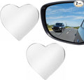 Heart Blind Spot Mirrors 2 Pack, Adjustable Wide Angle Car Side | Convex rear view mirror for cars, SUVs & trucks. Eliminates blind spots, enhances visibility. Easy stick-on installation,