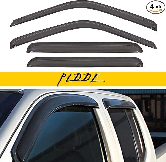 Window Visor Rain Guards Compatible with 1992-2000 Chevy/GMC C/K Crew Cab, Window Deflectors Vent Visors for Trucks for 1992-1999 Suburban/1995-1999 Tahoe/Yukon 4-Door/1999-2000 Escalade Tape-On