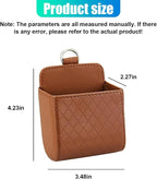 YoRise Car Air Vent Storage Bag, PU Leather Auto Hanging Storage Pouch with Hook, Portable Car Console Organizer, Vehicle Dashboard Organizer Accessories for Key, Cell Phone, Coin, Sunglasses (Brown)