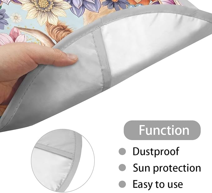 Boho Steering Wheel Sun Shade Cover Keep Cool in The Heat, Highland Cow Steering Wheel Sun Block Anti-Heat Aluminum Foil Steering Wheel Cover for SUV Truck Van Sedan