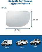 XLarge Blind Spot Mirror 2 Pack 3.7‘’×2.5‘’ HD Frameless Convex Glass for Wide Angle View and Safer Lane Changing Compatible with SUVs Trucks RVs Easy Stick On & Long Lasting Durability