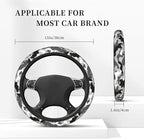 Black Grey White Camo Camouflage Steering Wheel Cover for Women Men Girls Car Accessories Decor Anti-Slip Neoprene Auto Steering Wheel Covers Protector Universal 15 Inch