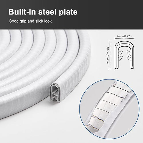 16Ft(5M) Automotive Door Entry Guard U Shape Car Door Trim Protector for Most Car, White