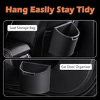 Leakproof Car Trash Can,Mini Car Trash Bin for SUV and Truck,Small Removable Liner Garbage Can,Waterproof Automotive Trash Can for Vehicle,Home,Office,Multipurpose,Easy to Clean (Black)