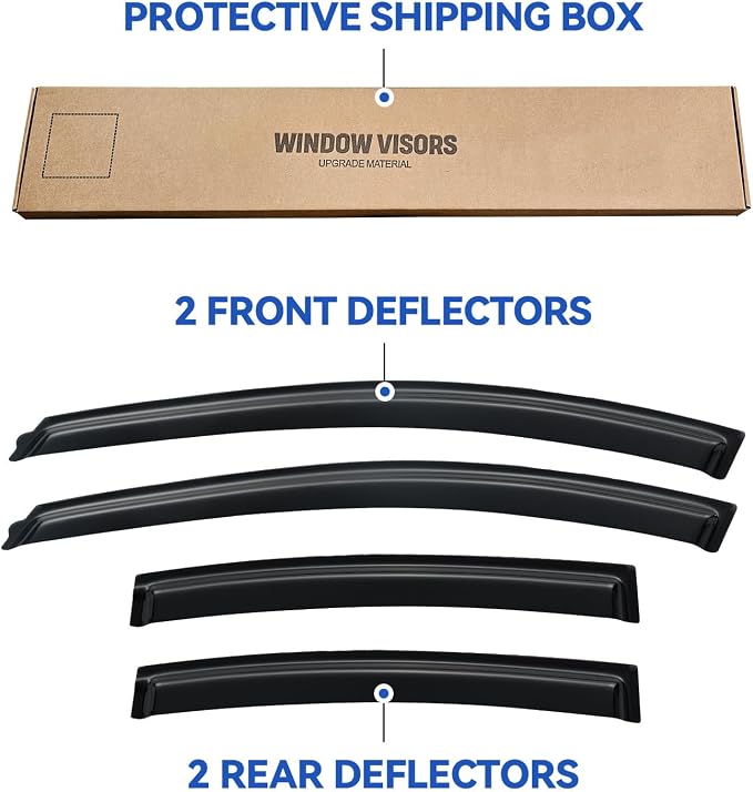Window Visors Rain Guards for 2007 2008 2009 2010 Chevy Aveo Sedan, Out-Channel Window Vent Wind Deflectors Visors Shades for 07 08 09 10 Chevy Aveo (Not for Hatchback)