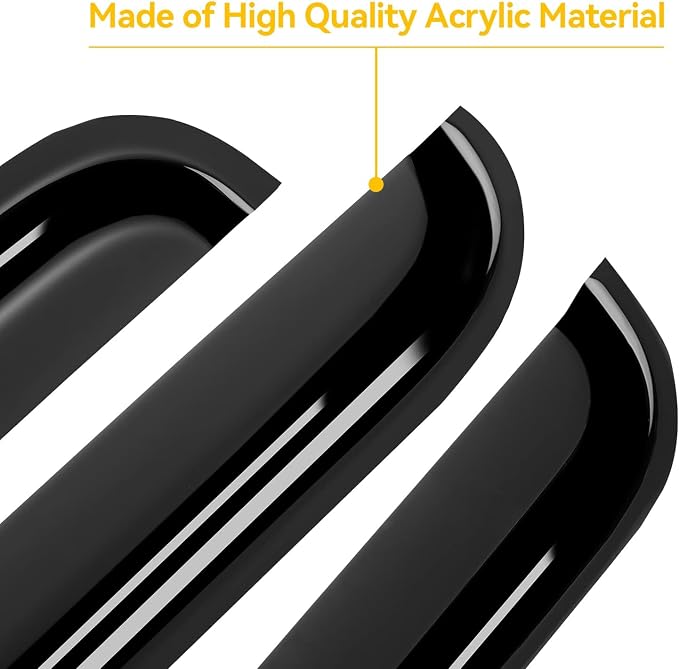 Window Visors Rain Guards for 2007-2018 Jeep Wrangler JK Unlimited, Window Vent Wind Shades Deflectors Shield for 07-18 Wrangler JKU 4-Door