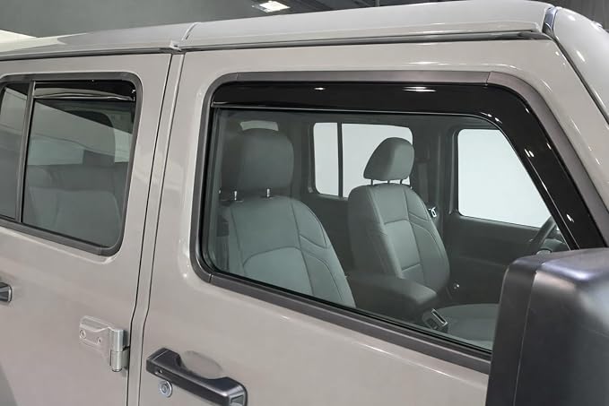 2018-2026 in-Channel Rain Guards for Jeep Wrangler JL Side Window Deflector Visors Unlimited 4 Door & for Jeep Gladiator JT 2020-2026 Vent Shades