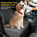6 in 1 Car Seat Cover for Back Seat, 60/40 Split, 100% Waterproof with Mesh Window, Scratch Prevent Anti-slip Dog Hammock, Large