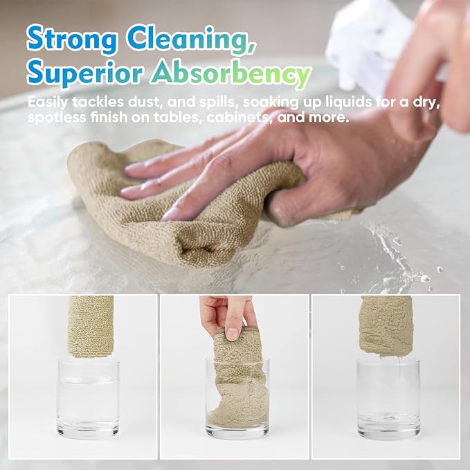 Brown Microfiber Cleaning Cloth 12 Pack, 12.5 x 12.5 inch Microfiber Towels for Cars, Ultra Absorbent Car Washing Cloth, Lint Free Streak Free Cleaning Rags for Car, Kitchen, and Window
