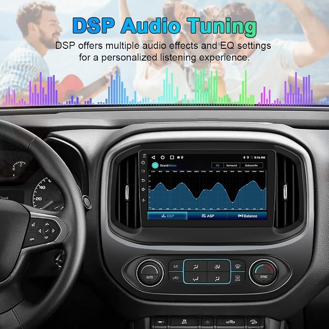 Car Stereo for Chevy Colorado GMC Canyon 2015-2019 Base Mode 7/8 Inch, Android 13 Car Radio 9" Touchscreen Head Unit with Wireless CarPlay Android Auto, Backup Camera - 2GB RAM + 64GB ROM