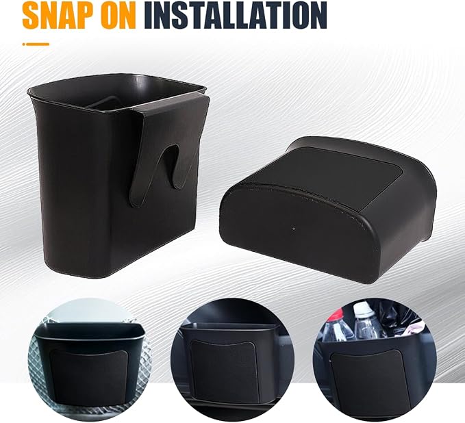 YoRise Car Trash Can, Multifunctional Hanging Garbage Can, Car Storage Organizer Container, Mini Trash Bin, Waterproof Automotive Door Side Garbage Organizer Holder for Most Cars (Black)
