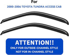 Window Visors Rain Guards for 2000-2006 Toyota Tundra Access Cab, Out-Channel Window Vent Wind Deflectors Visors Shades for 00-06 Tundra Regular Cab, for 2 Front Doors