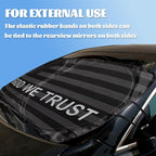 American Flag Car Window Sun Shield Black White Christian Patriot Faith Front Window Sun Shade Rays Sun Shade Visor Protector for Car Sedan Truck SUV Accessories 59" L x 31.5" W