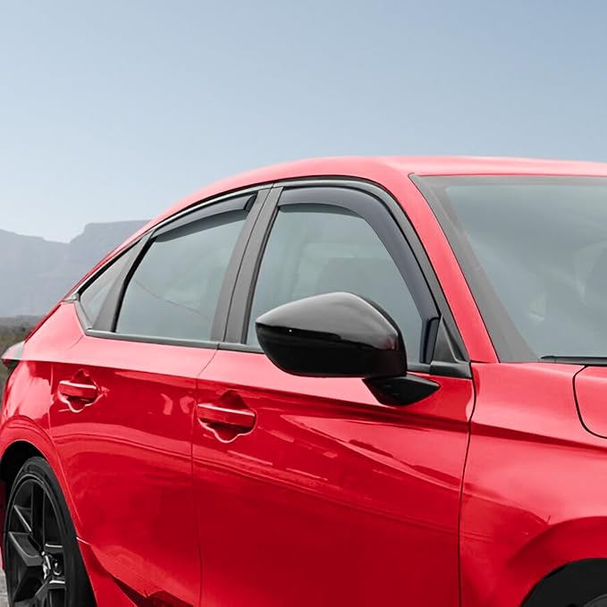 Voron Glass in-Channel Extra Durable Rain Guards for Honda Civic 2022-2026 Hatchback, Window Deflectors, Vent Window Visors, 4 Pieces - 200791