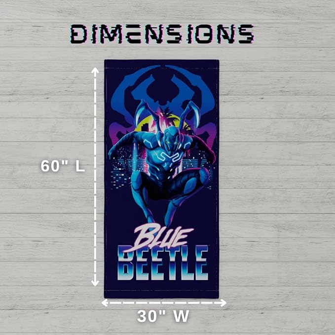 Blue Beetle Kids Super Soft Cotton Bath/Pool/Beach Towel, 58 in x 28 in, (Official Licensed Product) by