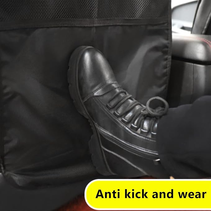 Black Back Seat Protector, Cover Anti Kick Mat, Car Backseat Organizer, Universal Interior Accessories, Oxford Cloth Durable for Cars SUVs Trucks Size 65x43cm.