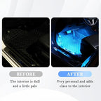 4-in-1 Car LED Lights Interior with USB Port,Ambient Neon Car Door Lights Kit for CCar Decor,Party,Music,Gift,Universal CCar Pedal Light Interior Accessories for Wonmen & Men (Ice Blue)
