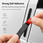 4 PCS Silicone Car Door Edge Guards, Self Adhesive Car Door Protector, Anti-Collision Crash Scratch Strips Protector, Auto Accessories Decorative Strip for Sedans Trucks SUVs (Black)