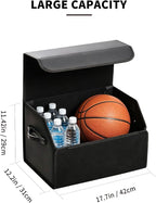 Leather Car Trunk Organizer,Durable Collapsible Adjustable Compartments Cargo Storage,AK-141